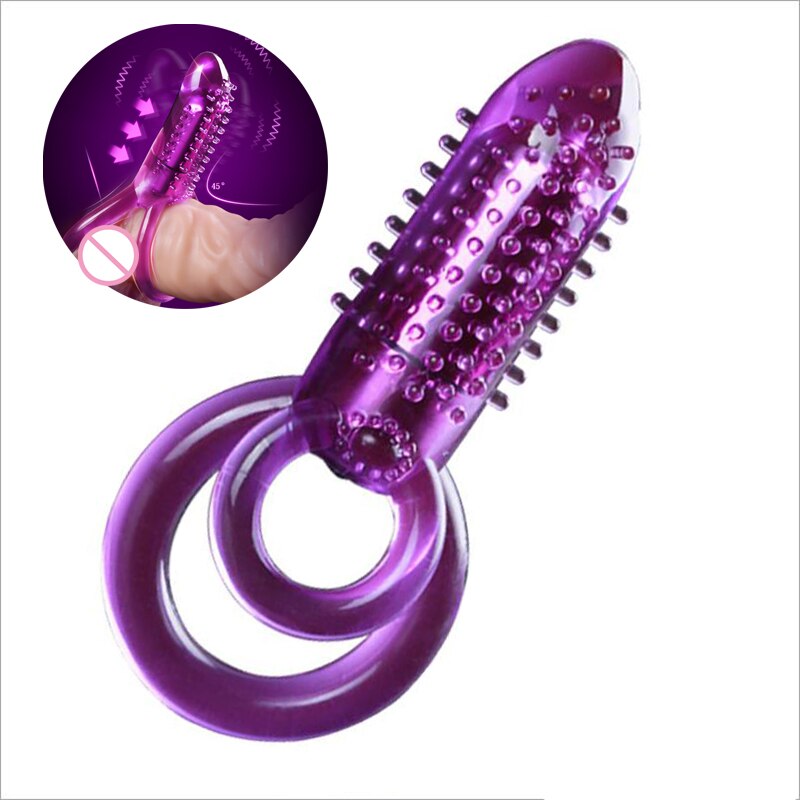 Estimulador del clítoris Doble anillo Polla Consolador masculino Strapon Bullet Masaje Vibrador