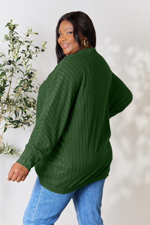 Cárdigan capullo de canalé de talla grande Basic Bae