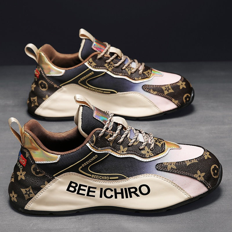 Men's Shoes Colorful Package Bottom Shoes Comfortable Leather Inside High Casual Sports Trend Shoes