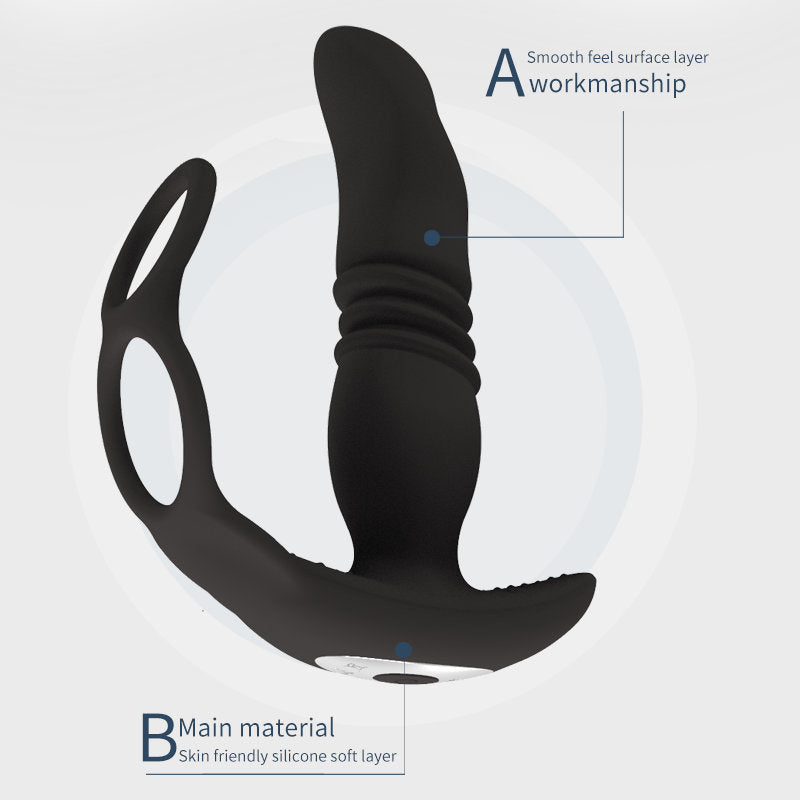 Control de la aplicación con anillo retráctil Anal Plug Male Próstata Ejercicio Masaje Dildo