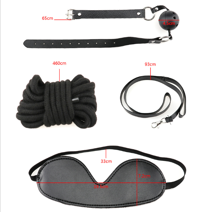 Conjunto de bondage sexual BDSM de cuero PU de lencería sexy de 10 piezas