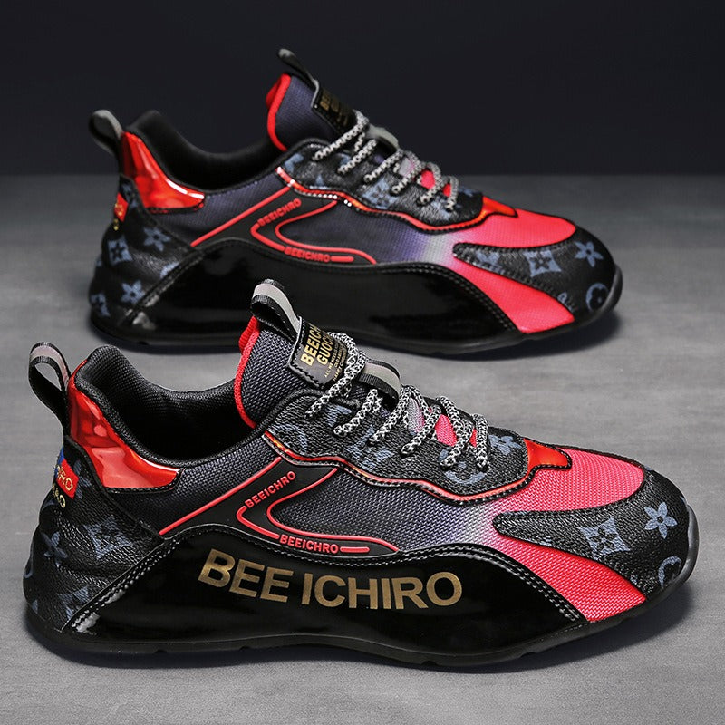 Men's Shoes Colorful Package Bottom Shoes Comfortable Leather Inside High Casual Sports Trend Shoes
