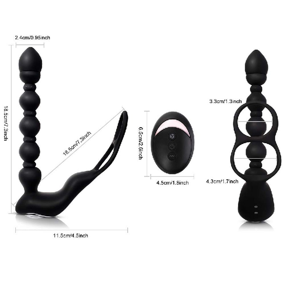 Vibrador de cuentas de extracción de enchufe anal posterior masculino