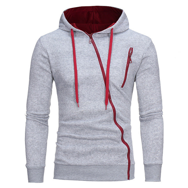Casual Solid Chándal Cremallera Sudadera con capucha Chaqueta + Pantalones de chándal Chándal para hombre