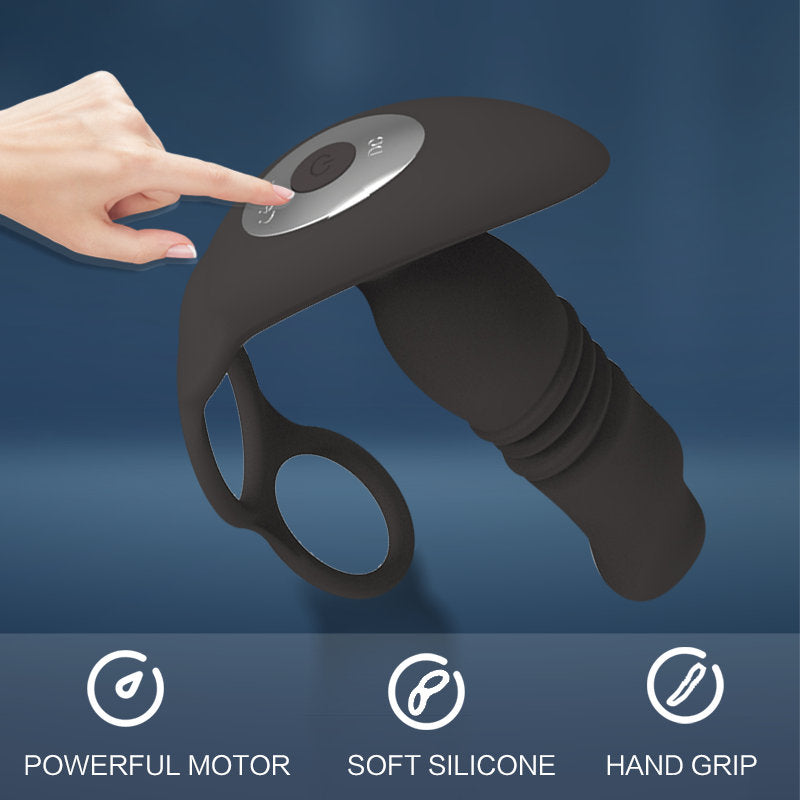 Control de la aplicación con anillo retráctil Anal Plug Male Próstata Ejercicio Masaje Dildo