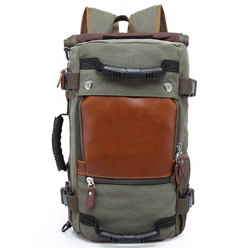 Literary Retro Casual Korean Version Large Capacity Rucksack Men's Backpack Multi-Functional Travel Leisure Backpack