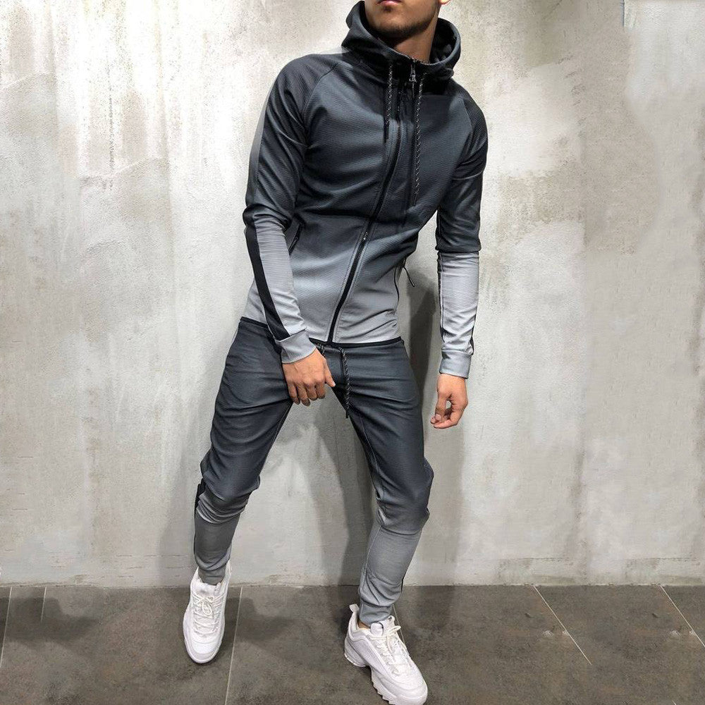 Zipper Tracksuit Men's Two Piece Set