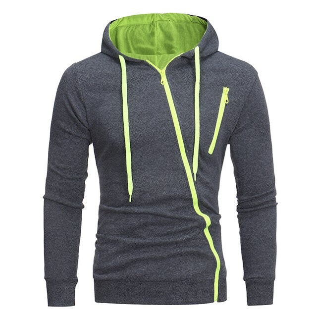 Casual Solid Chándal Cremallera Sudadera con capucha Chaqueta + Pantalones de chándal Chándal para hombre