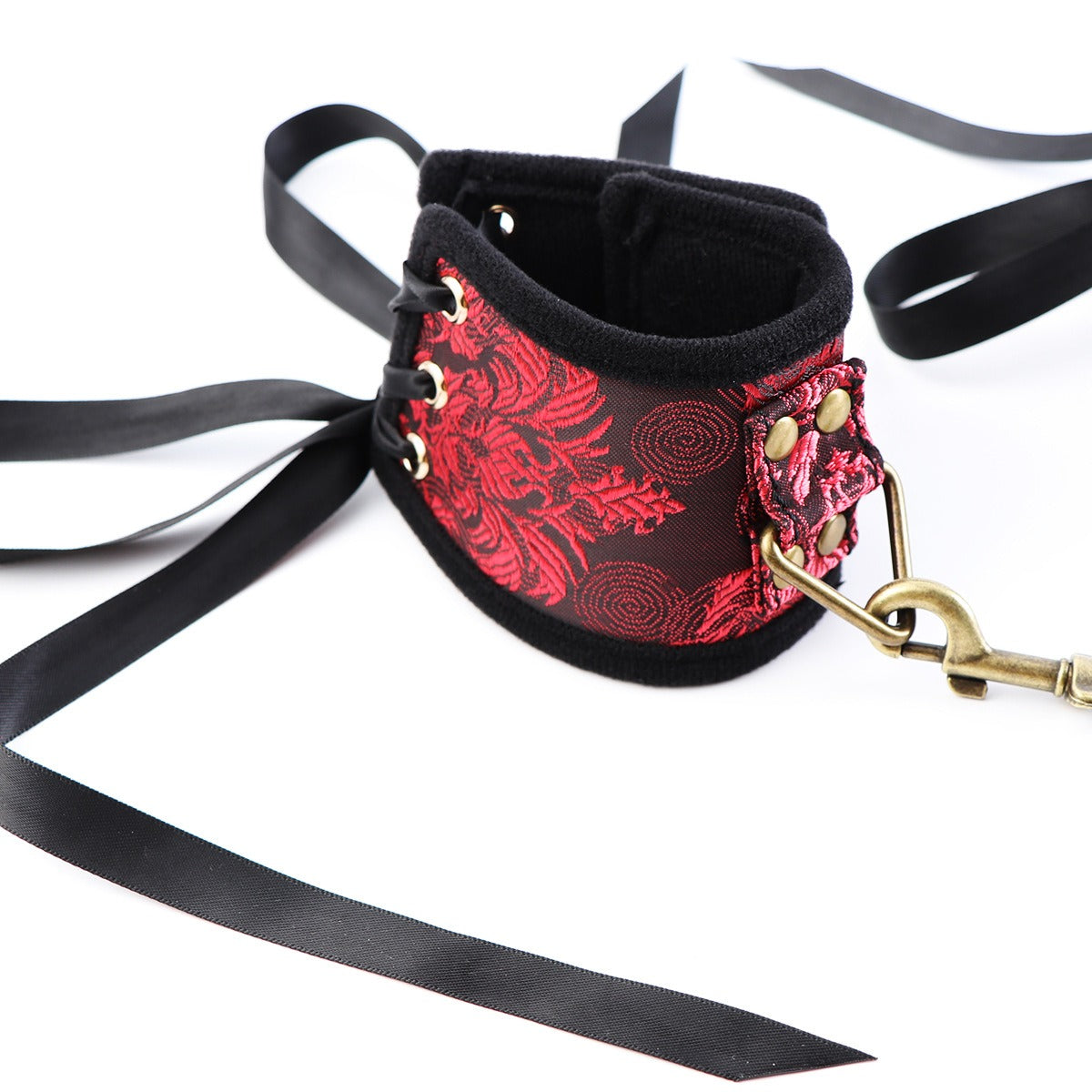 Red Ribbon Gold Handcuffs