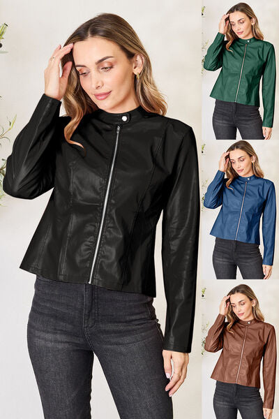 Chaqueta con cuello alto y cremallera