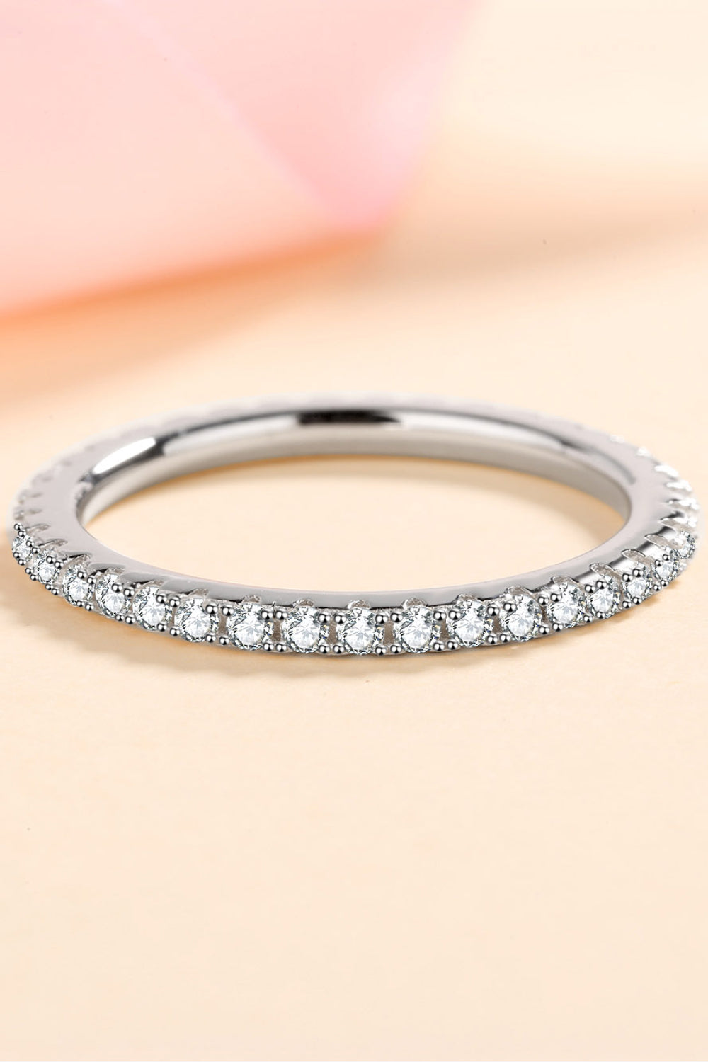 Anillo de moissanita de plata esterlina 925 Curious Time