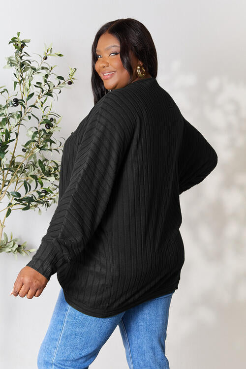 Cárdigan capullo de canalé de talla grande Basic Bae