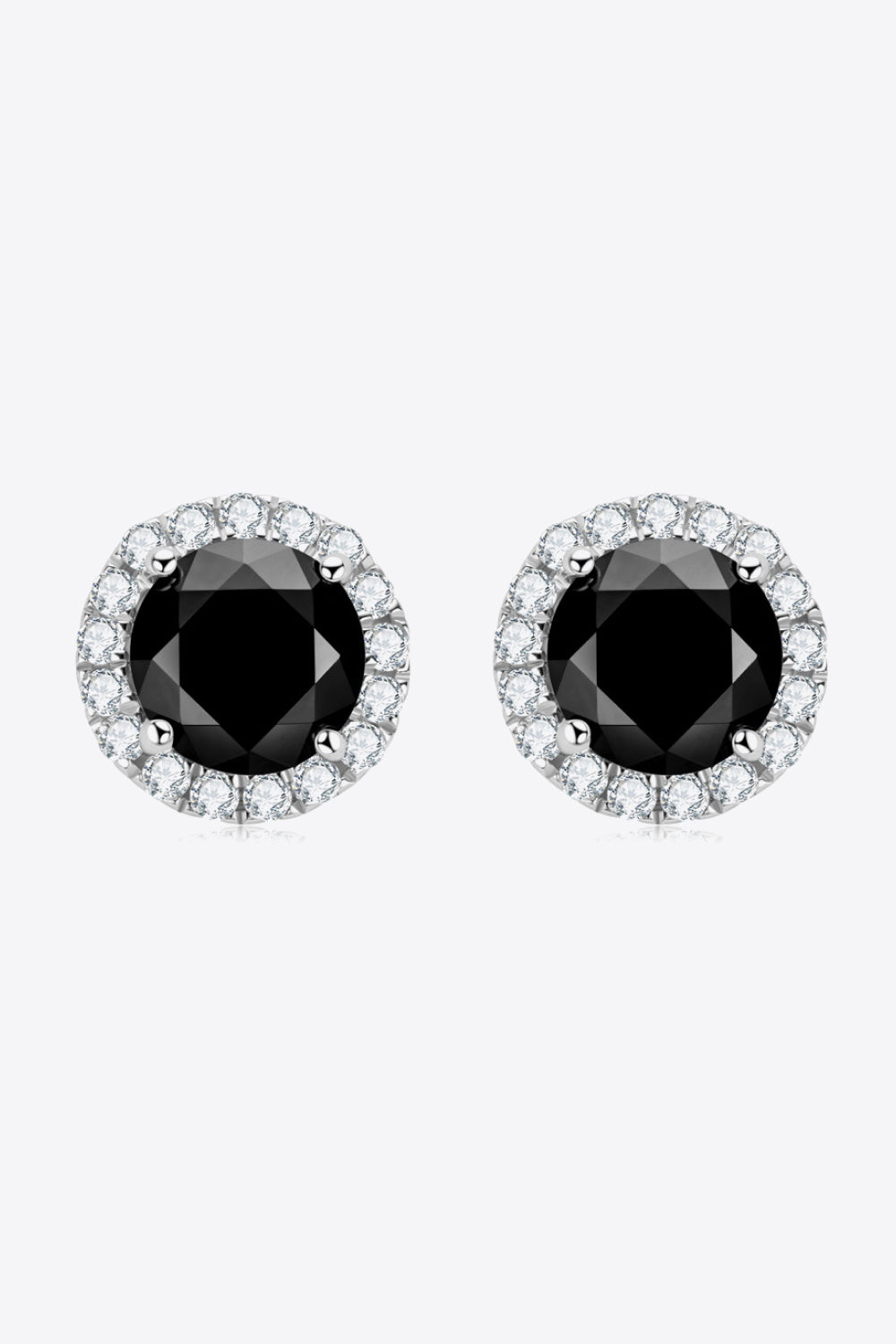 Aretes de moissanita de 4 puntas en dos tonos