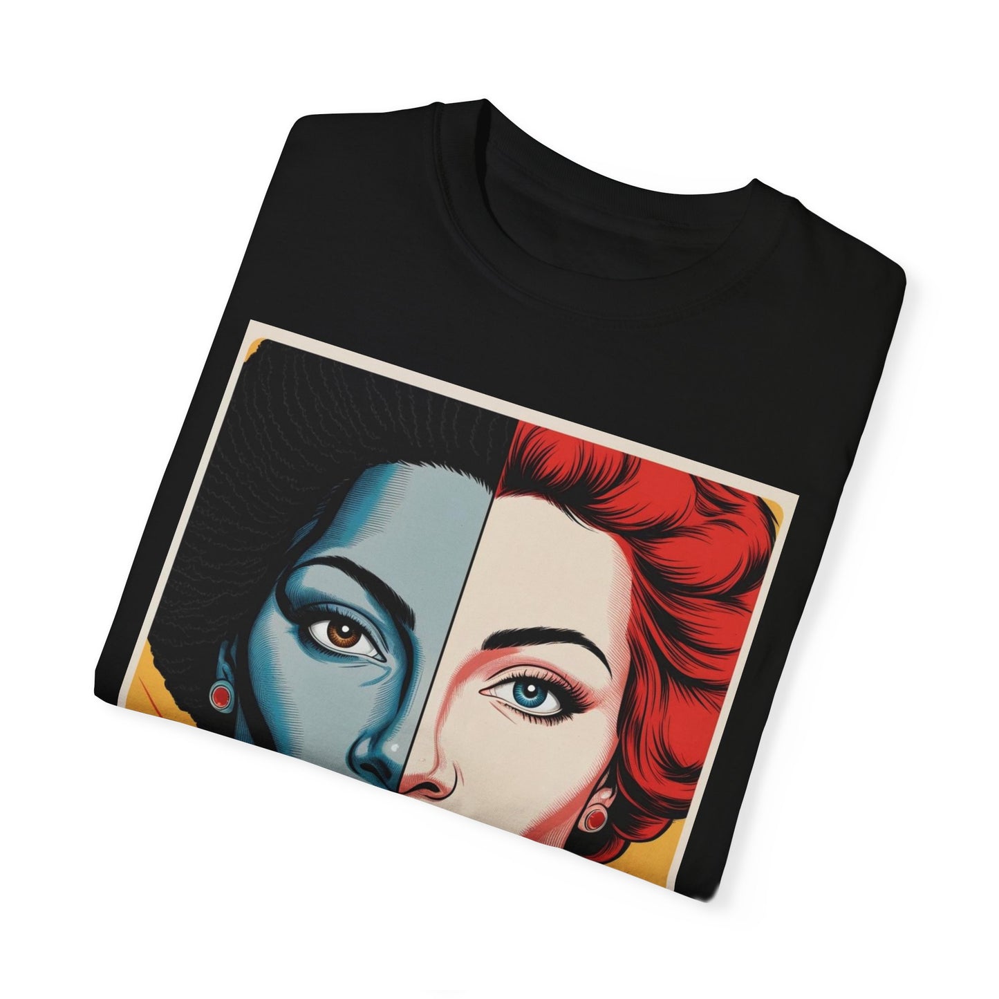 Split Face Unisex T-Shirt - Savagely Snatched Beauty In Black Tee