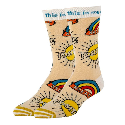 Positive - Men's Cotton Crew Funny Socks