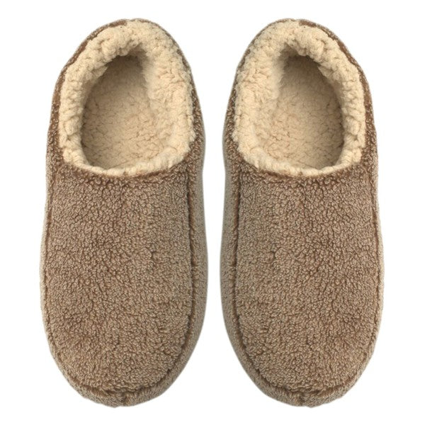 Sherpa Tan - Pantuflas de casa acogedoras de sherpa para hombre