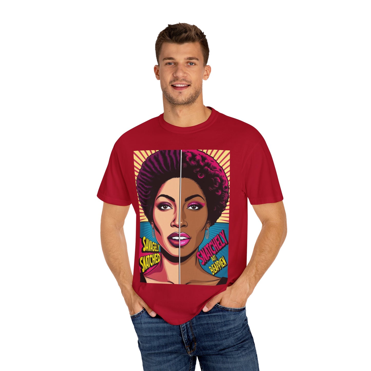 Split Face Unisex T-Shirt - Savagely Snatched Call Her Queen Tee