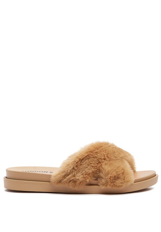 HOMEY FUR SLIP-ON FLATS