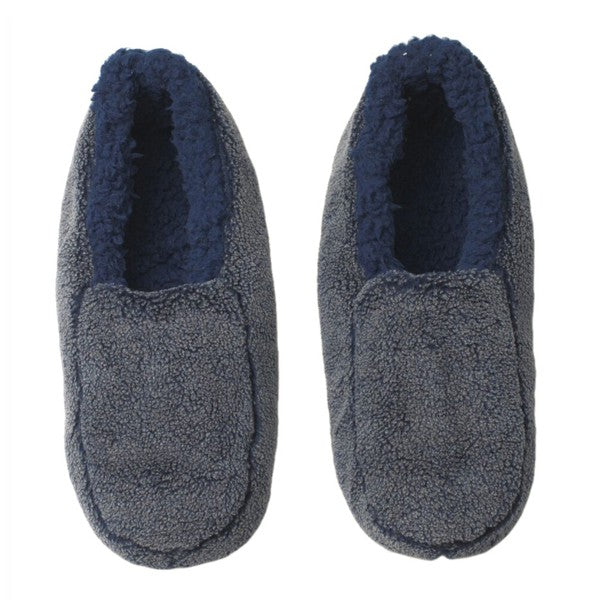 Sherpa Blue - Pantuflas de casa acogedoras de Sherpa para hombre
