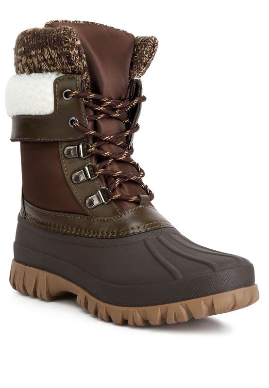 Botas de punto con cuello y cordones Delphine