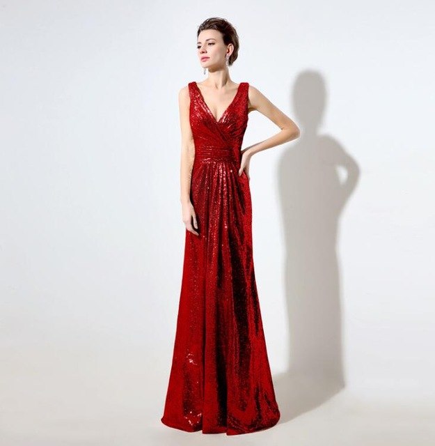 Vestido de dama de honor con lentejuelas de oro rosa 