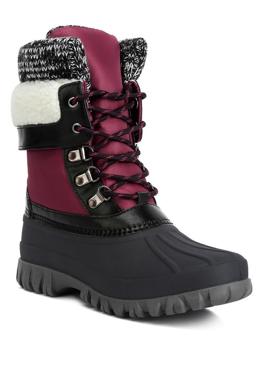 Botas de punto con cuello y cordones Delphine