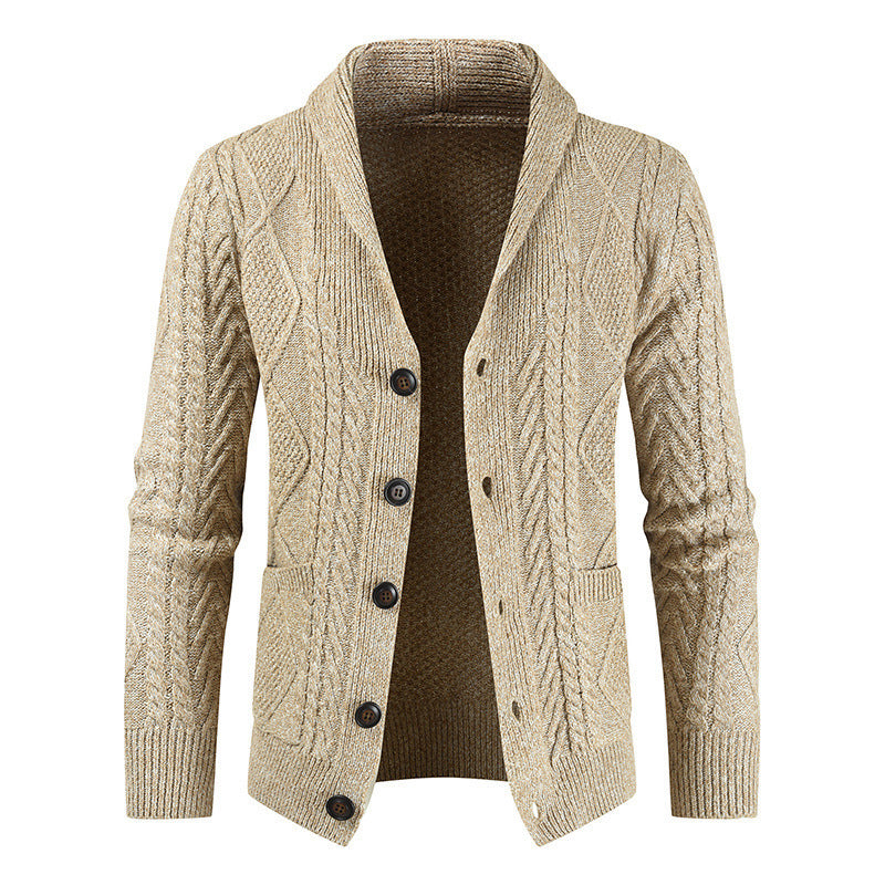 Men's Solid Color Single Breasted Casual Knit Cardigan