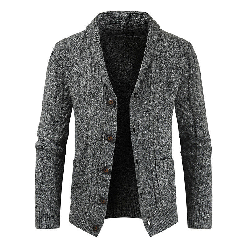 Men's Solid Color Single Breasted Casual Knit Cardigan