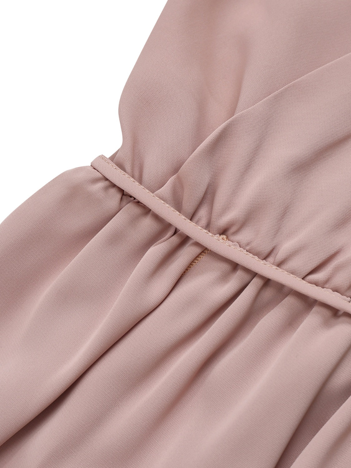 Vestido camisero midi sin mangas con escote cruzado y lazo color miel