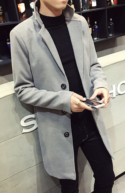 Abrigo largo de lana para hombre 
