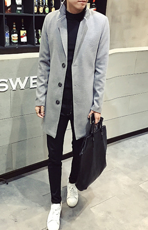 Abrigo largo de lana para hombre 