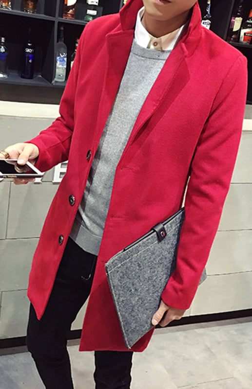 Abrigo largo de lana para hombre 