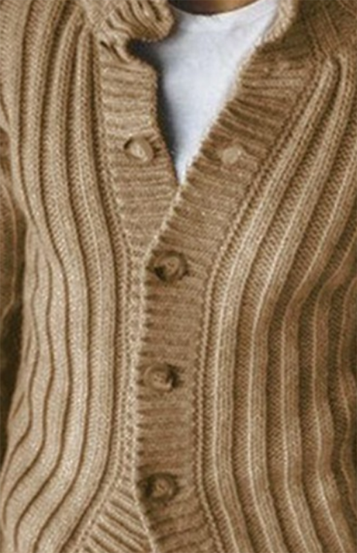 Chaqueta de suéter de manga larga con solapa de suéter de punto de un solo pecho informal para hombres 