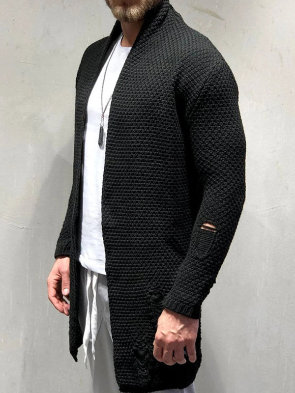 Solid Color Mid-Length Loose Cardigan Knitted Jacket