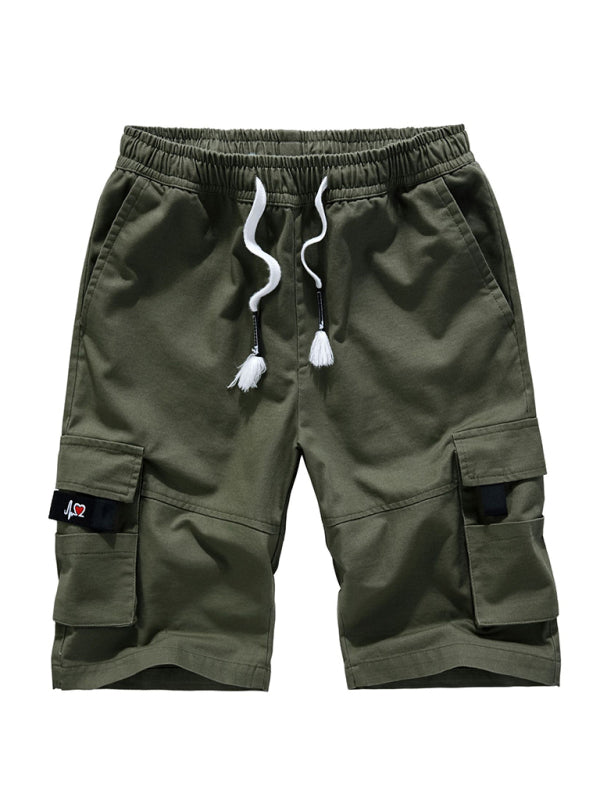Shorts cargo de color liso para hombre 