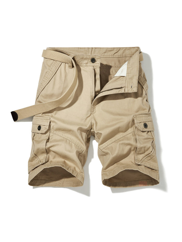 Shorts cargo con cinturón y dos bolsillos para hombre 