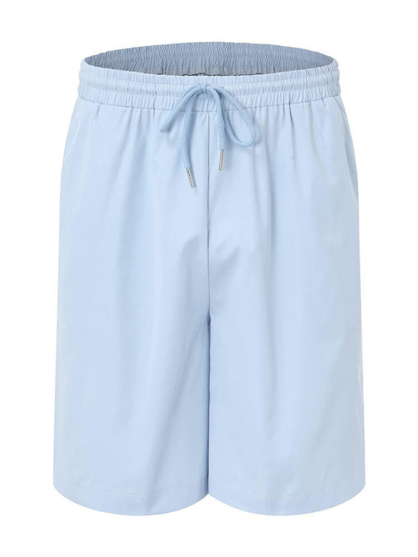 Conjunto de camisa de hombre casual suelta de lino de pantalones cortos de manga corta de deportes simples 