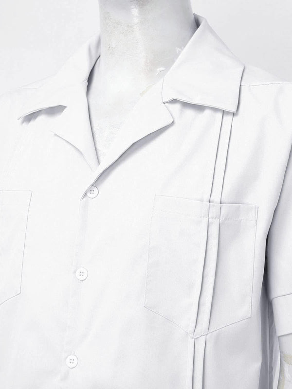 Conjunto de camisa de hombre casual suelta de lino de pantalones cortos de manga corta de deportes simples 
