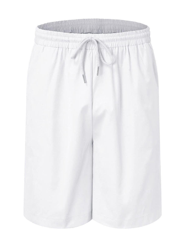 Conjunto de camisa de hombre casual suelta de lino de pantalones cortos de manga corta de deportes simples 