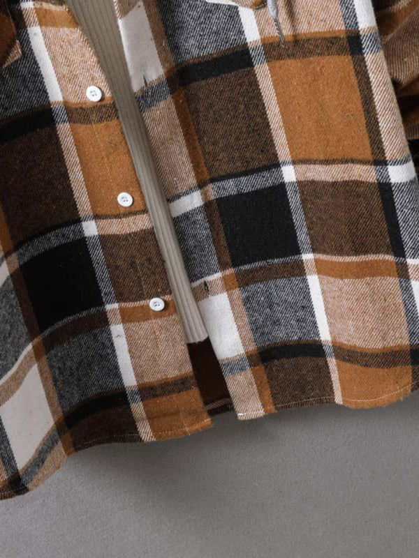 Chaqueta informal con capucha y cuadros para hombre 