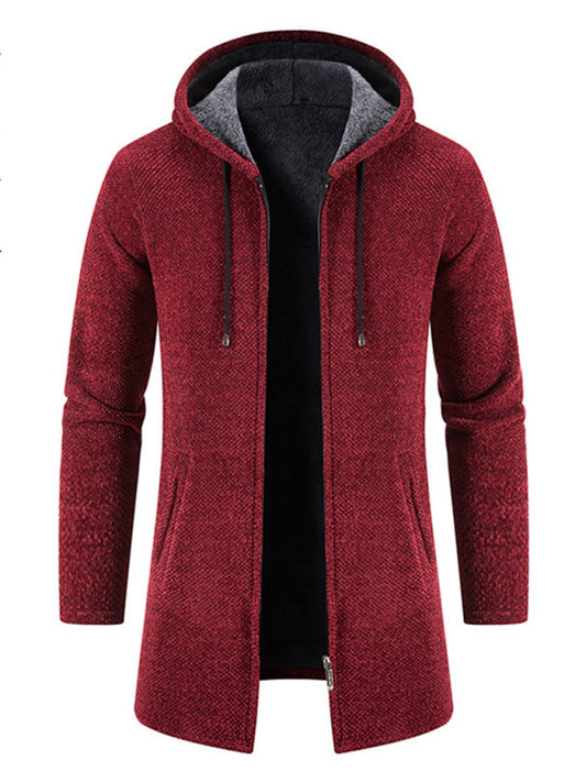 Men's casual  zipper hooded cardigan