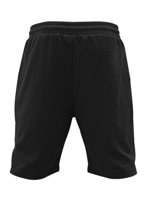 Men's new casual solid color shorts short sleeve suit