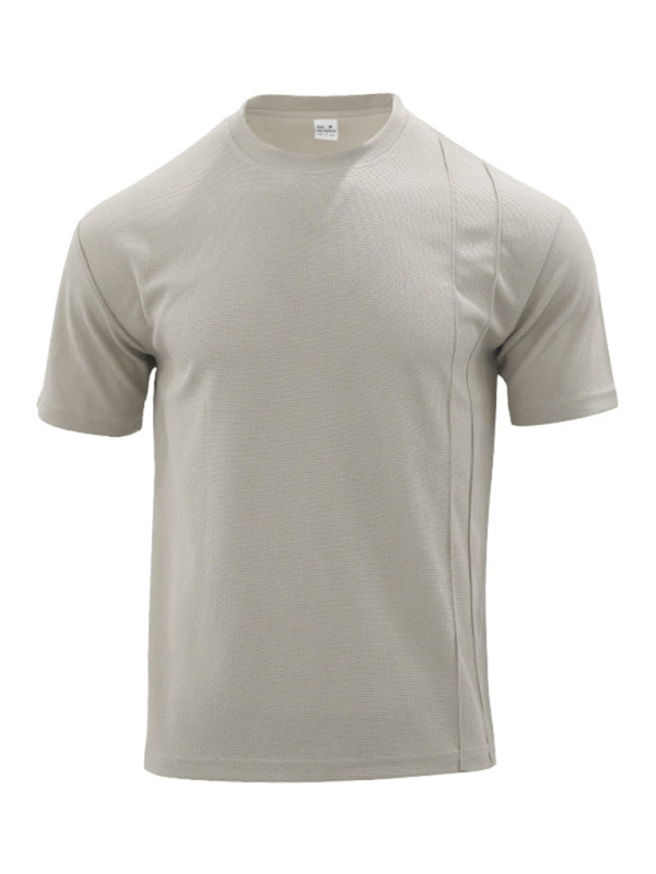 Men's new casual solid color shorts short sleeve suit