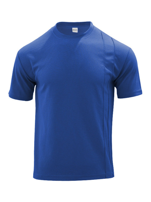 Men's new casual solid color shorts short sleeve suit