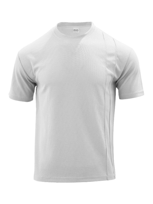 Men's new casual solid color shorts short sleeve suit