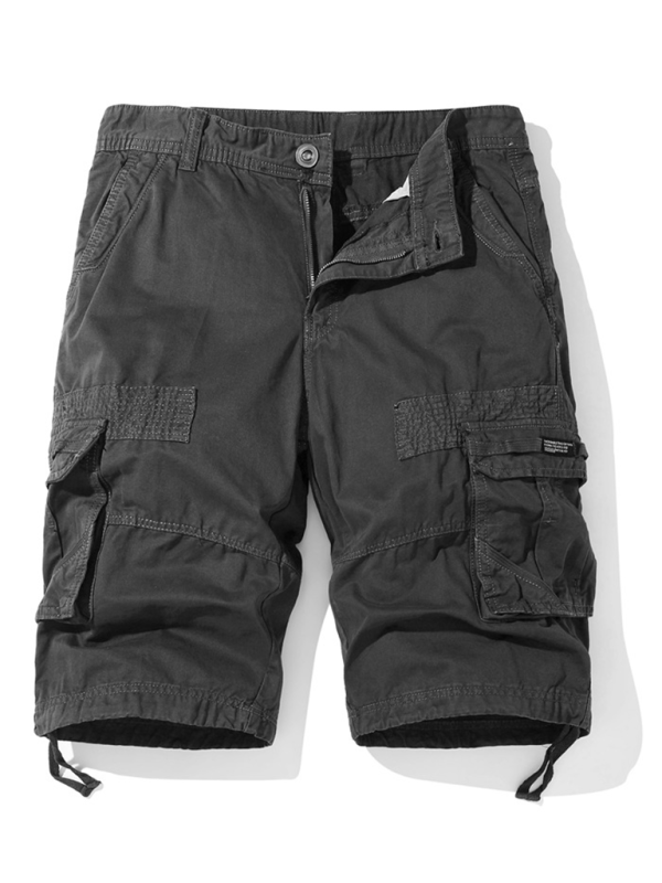 American retro overalls shorts for men with multiple pockets