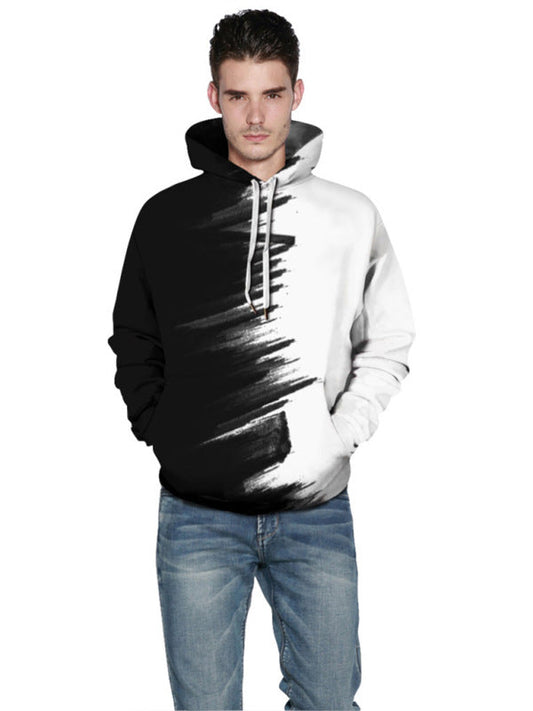 Sudadera con capucha con estampado digital casual de moda para hombre 