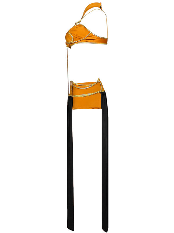 Disfraz de reina del baile de Halloween con falda larga para mujeres europeas y americanas 