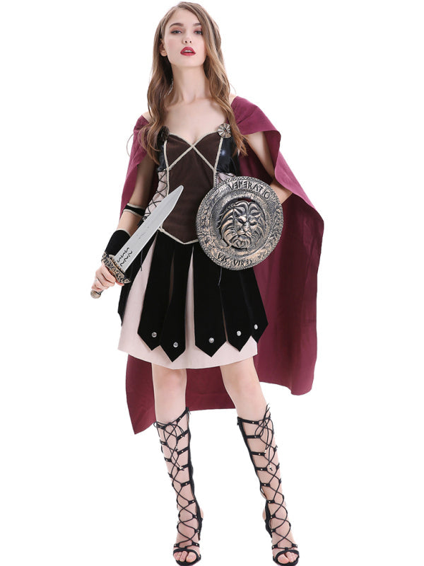 Disfraz de Halloween de mujer guerrera espartana romana medieval 