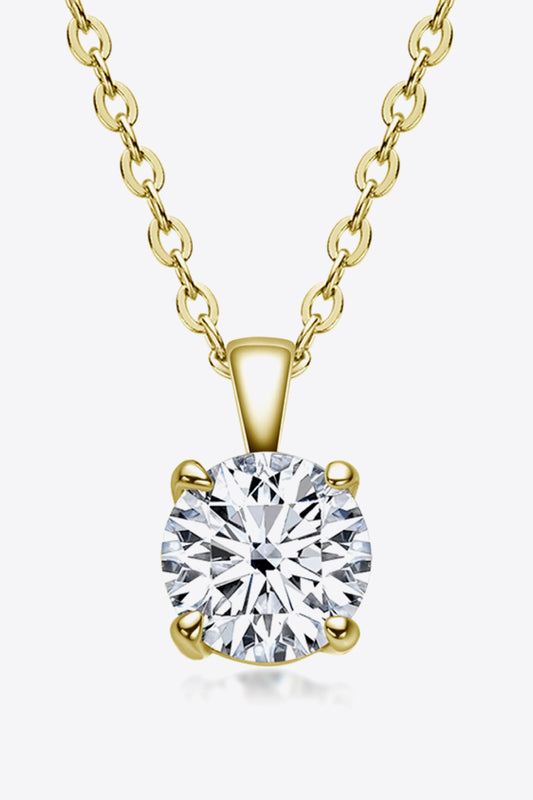 Collar de eslabones de cadena de moissanita de plata de ley 925 de 1 quilate